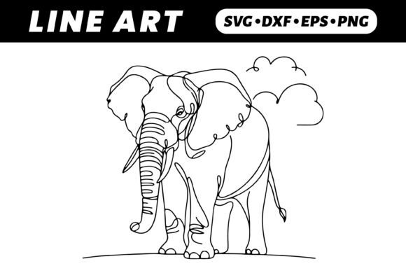Download One-Line Elephant Drawing, Simple Art - Drawing Collection