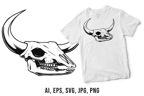 Download Bull Skull Vector Drawing Artwork - Drawing Collection