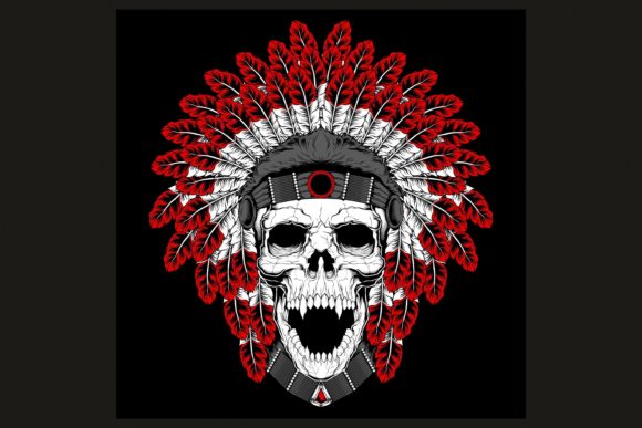 Download Skull Indian Hand Drawing,easy to Edit - Drawing Collection