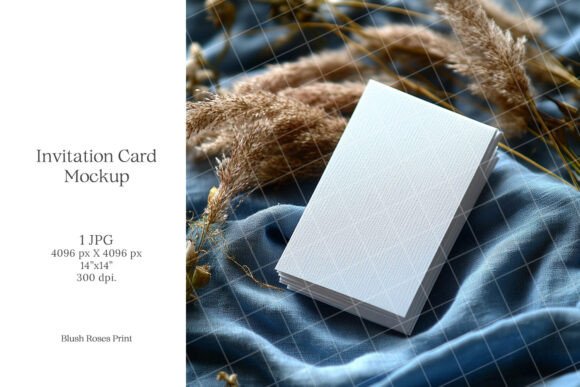 Download Blue 5x7 Invitation Card Mockup Wedding - Card Collection