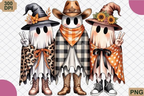 Download Western Ghost Friends Halloween PNG - Premium Resources